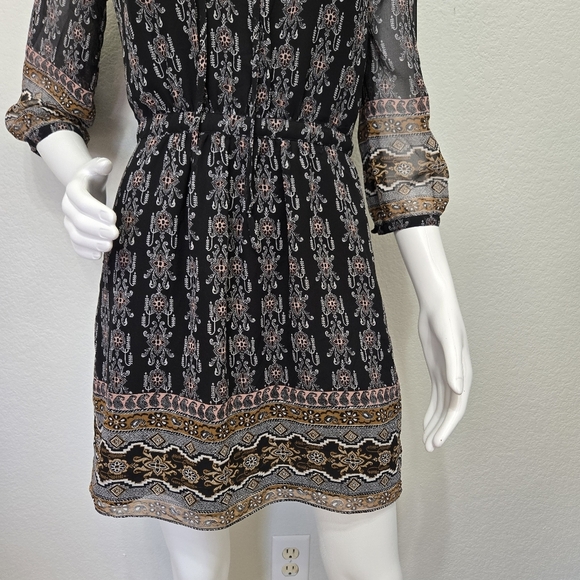 Madewell Lace Up Black Boho Dress Size 2 - Picture 8 of 12